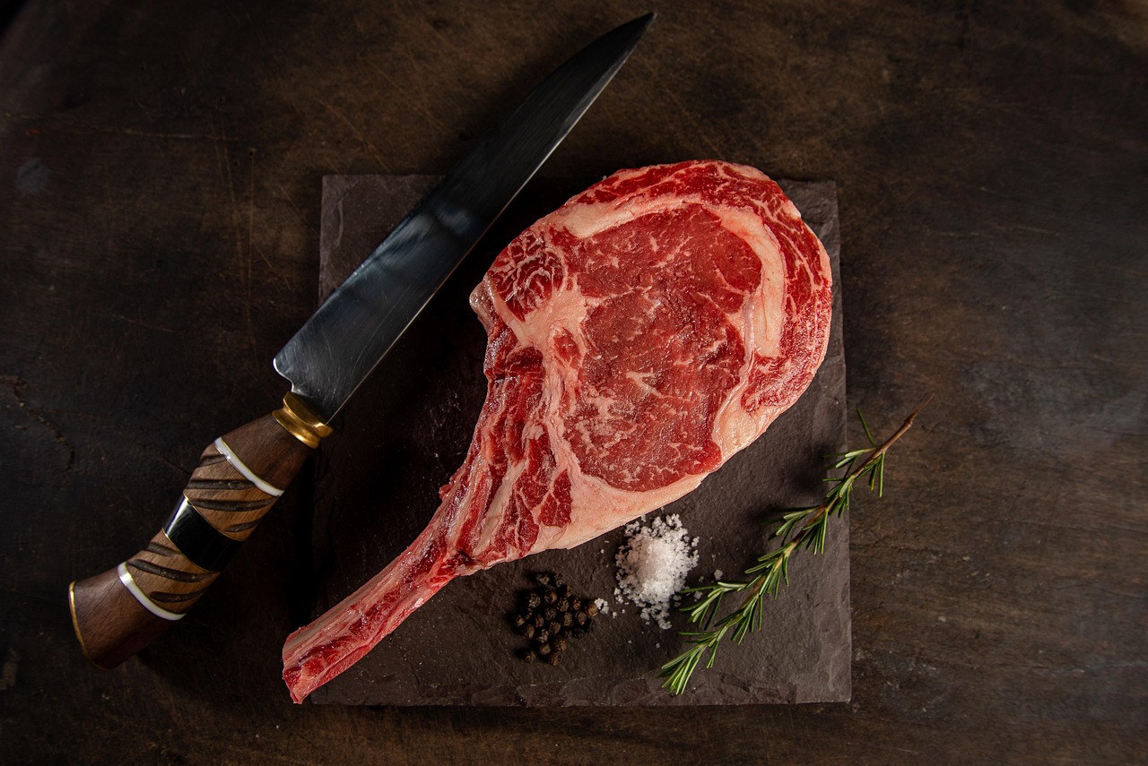 Prime rib steak fine dining restaurant plate presentation