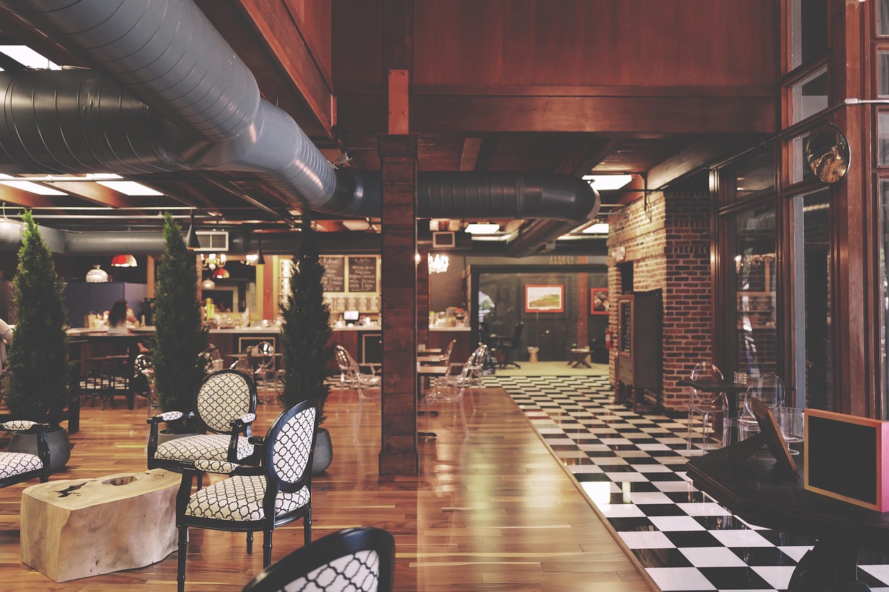 Modern professional restaurant interior dining space